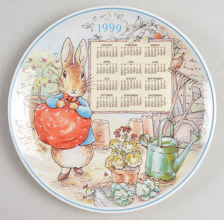 Peter Rabbit Calendar Plate 1999 - Boxed