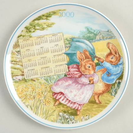 Peter Rabbit Calendar Plate 2000 - Boxed