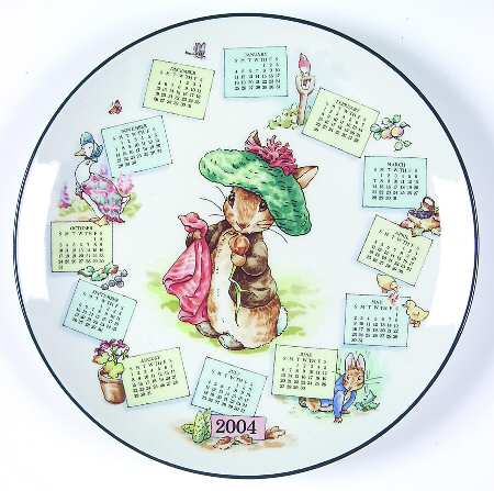 Peter Rabbit Calendar Plate 2004 - No Box