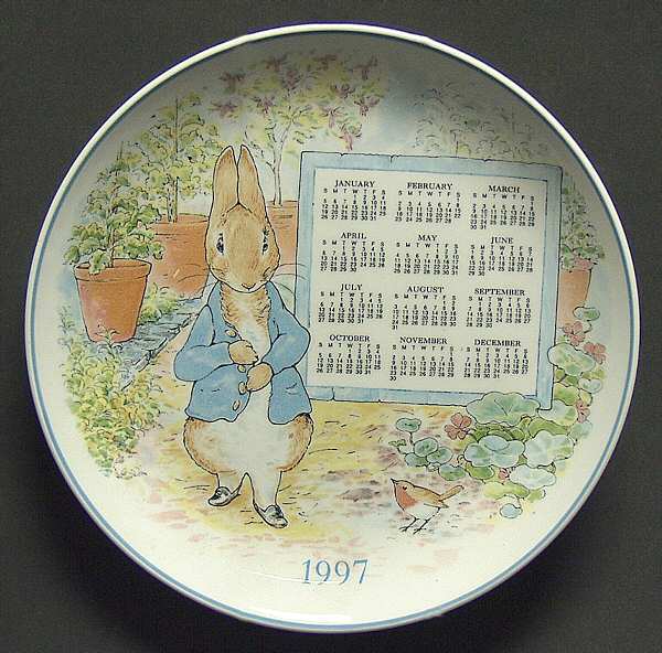 Peter Rabbit Calendar Plate 1997 - Boxed