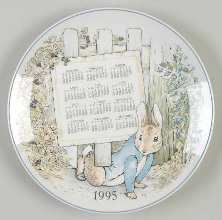 Peter Rabbit Calendar Plate 1995 - No Box