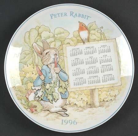 Peter Rabbit Calendar Plate 1996 - Boxed