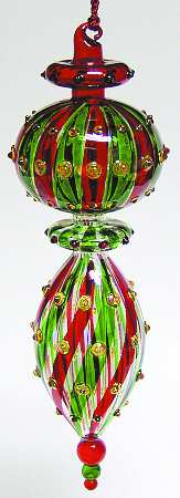 Venetian Collection-Marquis Venetian Red/Green Stripe Spire - Boxed