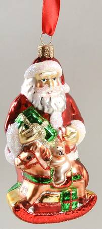 Holiday Heirloom Santa Ornaments Santa's Rocking Horse - Boxed