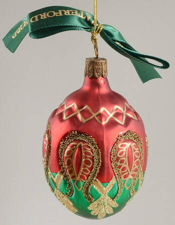 Holiday Heirloom Red, Green, Gold Peacock Egg - Boxed