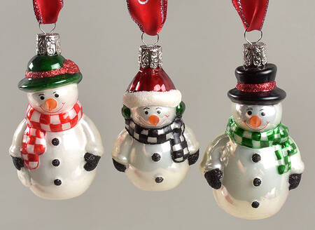 Holiday Heirlooms Ornaments Snowmen (Set Of 3) - Boxed