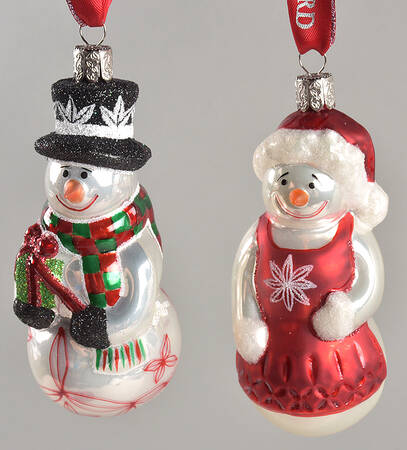 Holiday Heirlooms Ornaments Snowman Couple (Set Of 2) - Boxed