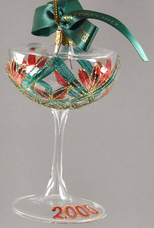 Mini Glasses-Ornament New Year's Toast 2000 - No Box