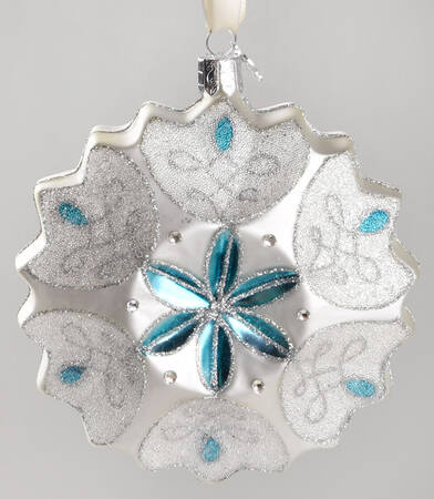 Blue and White Holiday Heirloom Filigree Snowflake - Boxed