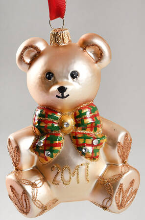 Baby's 1st Christmas Teddy Bear-Plaid Bow-Dated 2017 - No Box
