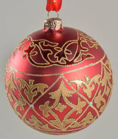 Holiday Heirloom Red and Gold Kayla  Ball - With Box