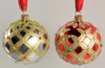 Holiday Heirloom Red and Gold Alana Ball (Set Of 2) - No Box