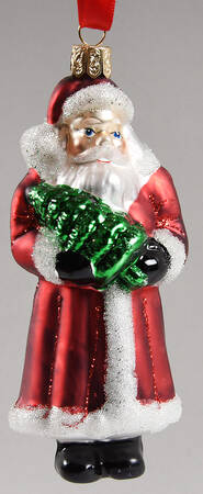 Holiday Heirloom Santa Ornaments Santa With Christmas Tree - Boxed