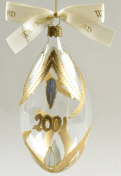 Gold, Silver, White on Clear Lucerne Egg-2001 - Boxed