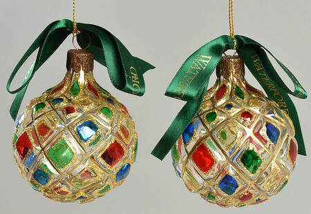 Multicolor Cut and Faceted Killeen Joyous Season Set/2 Small - With Box