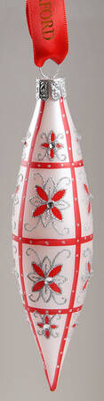 Holiday Heirloom-Red, White, Silver Holiday Lace Spire - No Box