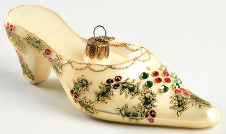 Holiday Heirlooms Ornaments Jeweled Holly Shoe - No Box