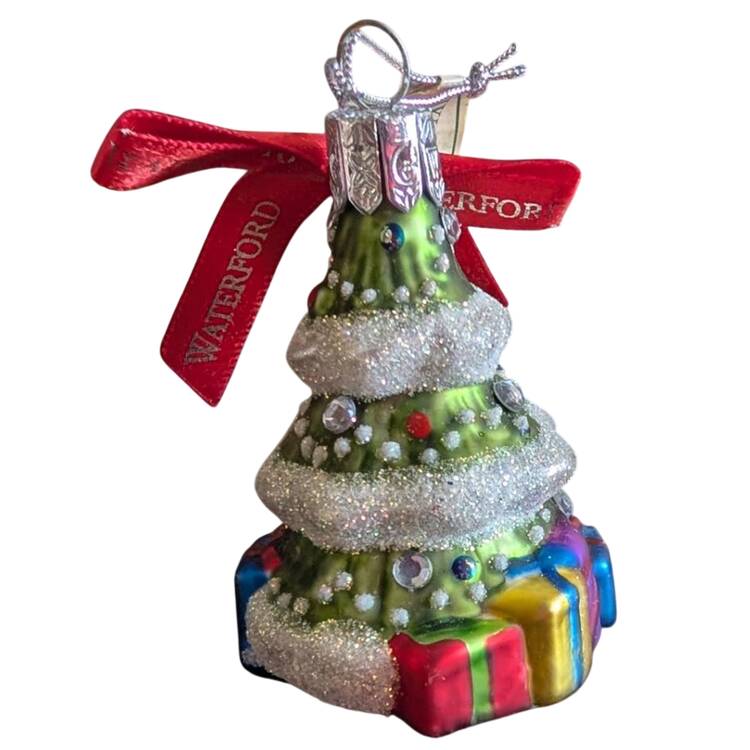 Holiday Heirlooms Ornaments Christmas Tree W/Tinsle & Gifts - No Box