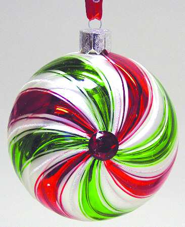 Red and Green with White, Silver Giant Peppermint - No Box