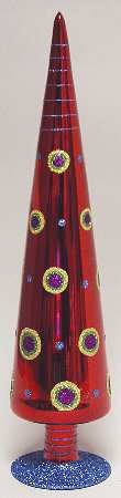 Holiday Heirlooms Ornaments Red Glass Christmas Tree - No Box