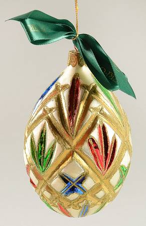 Multicolor Cut and Faceted Lismore Egg - Boxed