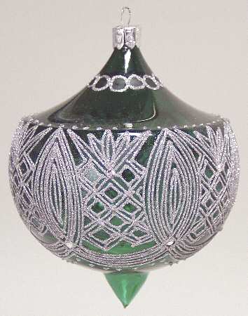 Green with Gold, Silver, White Emerald Teardrop - No Box