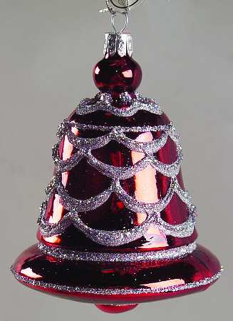 Holiday Heirloom-Red, White, Silver Shimmering Garland Bell - No Box