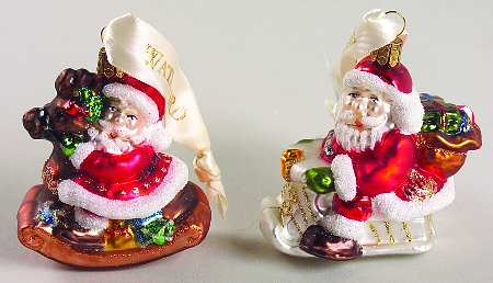 Holiday Heirloom Santa Ornaments Santa Ornament-Set Of 2 - No Box
