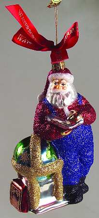 Holiday Heirloom Santa Ornaments Santa Scholar-With Globe - Boxed