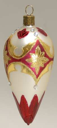 Holiday Heirloom Red and Gold Teardrop-Red,Gold,White - Boxed