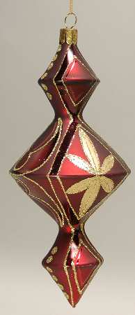 Holiday Heirloom Red and Gold Gem Ornament - No Box