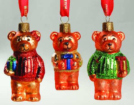 Holiday Heirlooms Ornaments Teddy Bears (Set Of 3) - Boxed