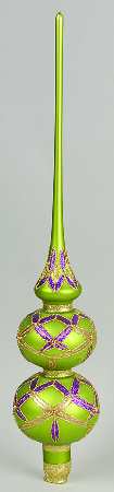 Tree Toppers-Blown Glass Imperial Lismore-Green,Gold,Purple - No Box