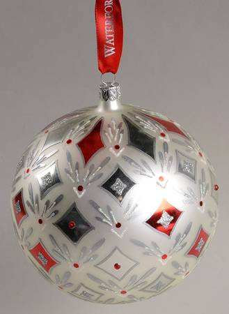 Holiday Heirloom-Red, White, Silver Holiday Bliss Ball - No Box