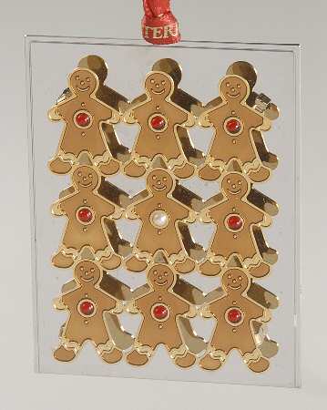 Brass and Enamel Ornaments Gingerbread Cookie Sheet - Boxed
