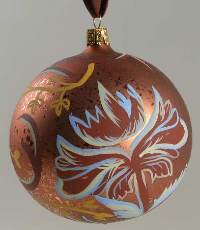 Edwardian Copper and Copen Blue Edwardian Tapestry Flower Ball - Boxed