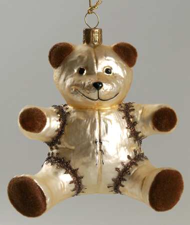 Holiday Heirlooms Ornaments Classic Flocked Teddy Bear - Boxed