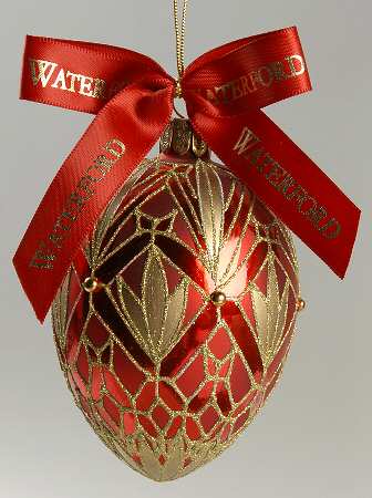 Holiday Heirloom Red and Gold Lismore Elegance Egg - Boxed
