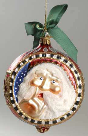 Holiday Heirloom Santa Ornaments Whispering Santa Medallion-1st Edition - Boxed