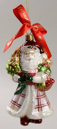 Holiday Heirloom Santa Ornaments Plaid Santa - Boxed