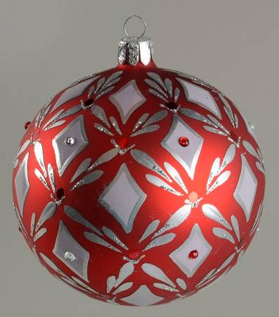 Holiday Heirloom-Red, White, Silver Cardinal Holiday Bliss Ball - No Box