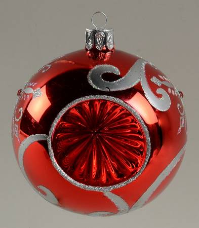 Holiday Heirloom-Red, White, Silver Luminous Snowflake Reflector - No Box