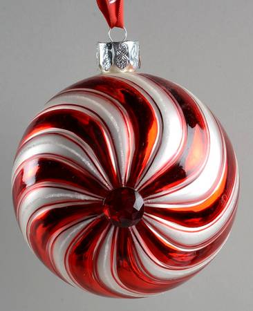 Red and Green with White, Silver Giant Red Peppermint - Boxed