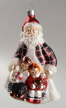 Holiday Heirloom Santa Ornaments Plaid Santa - No Box 42