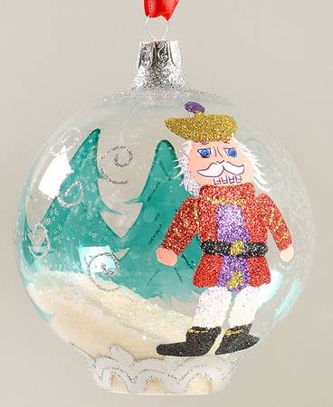 Globe Ornaments Nutcracker Snowball - Boxed