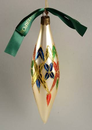 Multicolor on Champagne, White, Gold Lismore Icicle - Boxed