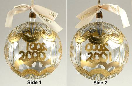 Gold, Silver, White on Clear New Year's Celebration Ball 2000/2001 - No Box