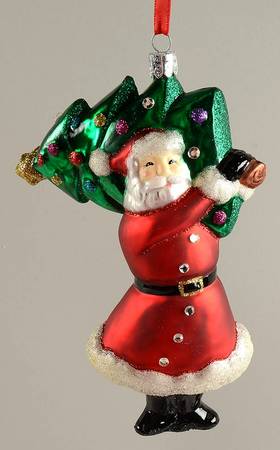 Holiday Heirloom Santa Ornaments Santa & Christmas Tree - Boxed
