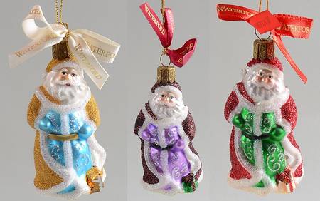 Holiday Heirloom Santa Ornaments Santa Ornaments-Set Of 3 - Boxed