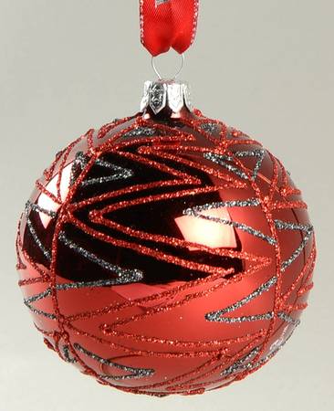 Holiday Heirloom-Red, White, Silver Dunmore Ball - Boxed by Waterford Crystal